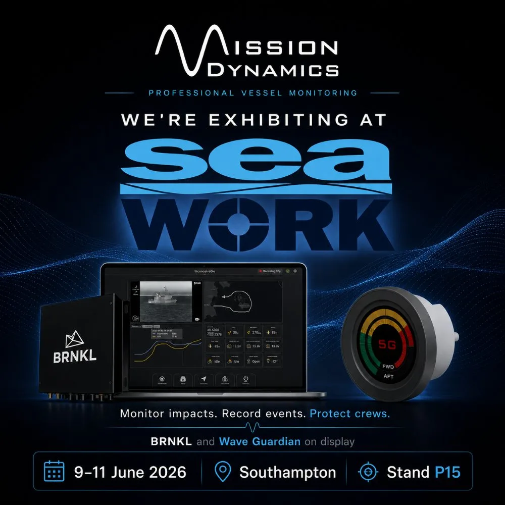 Mission Dynamics exhibiting at Seawork 2026 — 9 to 11 June, Southampton, Stand P15